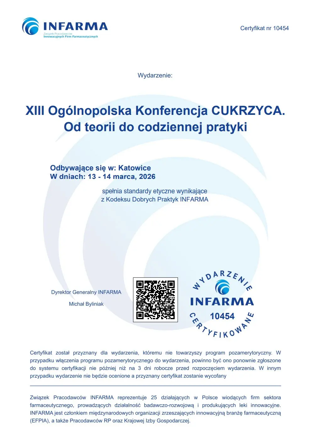 certyfikat INFARMA